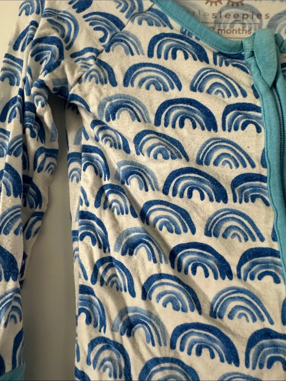 Little Sleepies Blue Rainbow Pajamas
